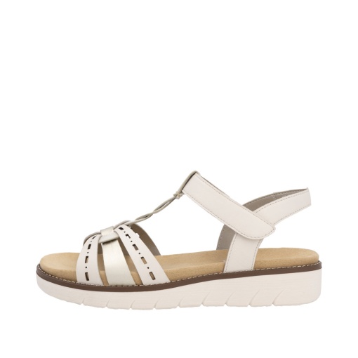 Sandale dama casual, Remonte D2044-60 din piele naturala, crem - Img 4