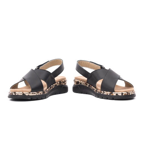 Sandale dama casual, Suave, piele naturala, SU12505VT MOSTAR 01-N, negru - Img 5