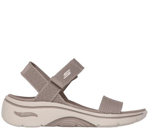 Sandale dama din material textil, Skechers GO WALK ARCH FIT 2.0 140874 TPE TAUPE, taupe - Img 4