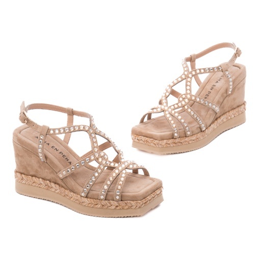 Sandale dama din piele intoarsa, ALMA EN PENA V265852 SUEDE SAND, bej - Img 2
