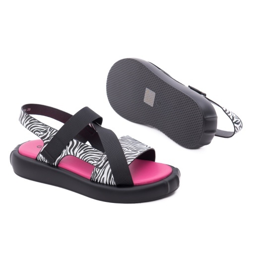 Sandale dama din piele mix, Gryxx H1WC80009A 47-Z, alb negru - Img 4