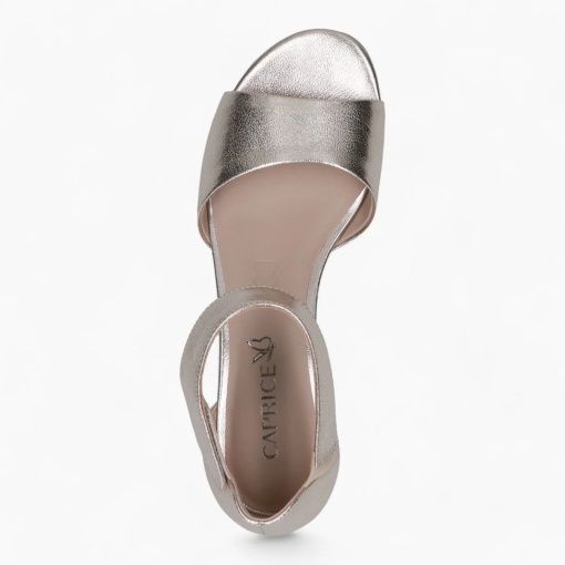 Sandale dama din piele naturala, Caprice 9-28212-42 959 PLATIN METAL, maro - Img 3