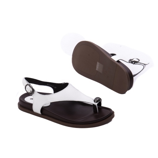 Sandale dama din piele naturala, PASS Collection AGQS80001B 13-N, alb - Img 4