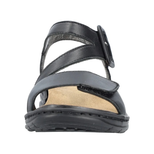 Sandale dama din piele naturala, Rieker 64561-00, negru - Img 5
