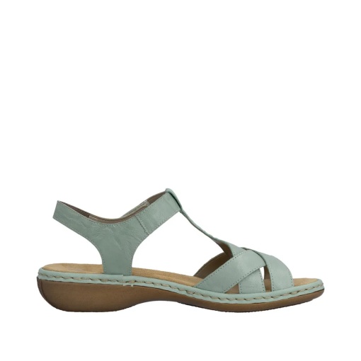 Sandale dama din piele naturala, Rieker 65919-52, verde - Img 7