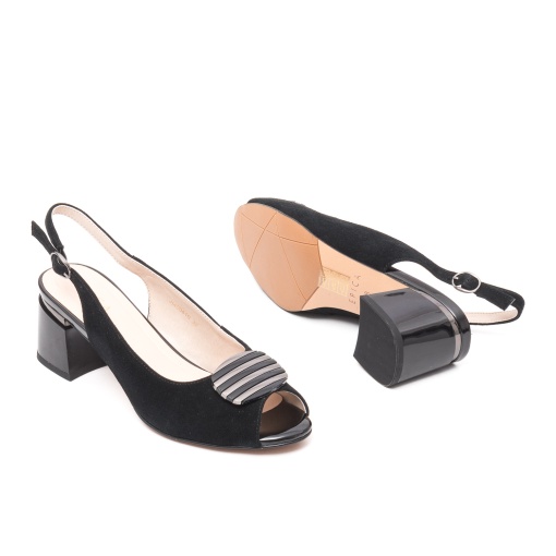 Sandale dama elegante cu toc mic, JIJI40041B 01-I, negru - Img 5
