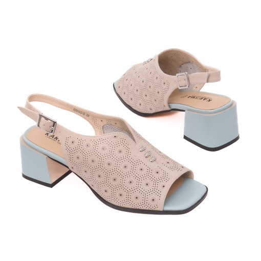 Sandale dama elegante din piele naturala, KARISMA, 7QXS60021B 03-N, bej - Img 3
