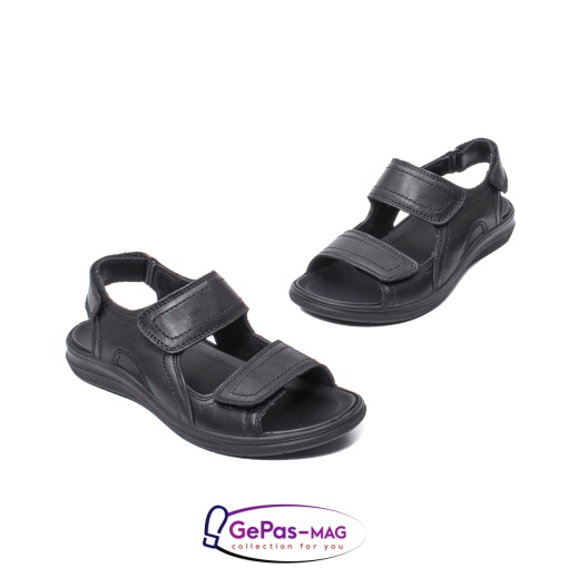 Sandale de barbat, piele naturala, IC702730 Negru - Img 2