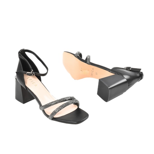 Sandale elegante dama, piele naturala, F86416-8542-1848A, negru - Img 7