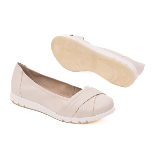 Balerini dama din piele naturala, Caprice, 9-22118-44 170 OFFWHITE NAPPA, alb murdar - Img 4