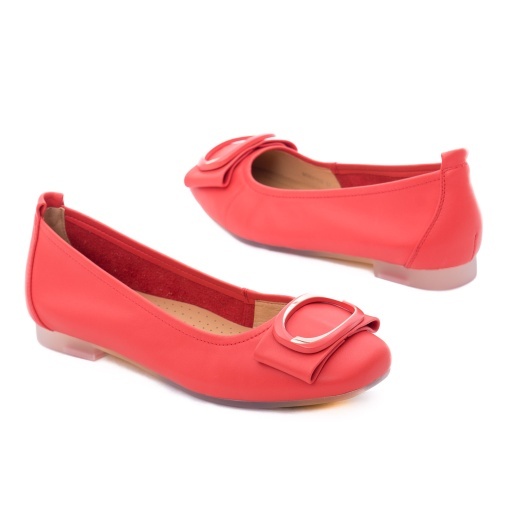 Balerini dama din piele naturala, PASS Collection M4M480011F 37-N, corai - Img 3