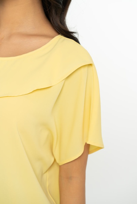 Bluza dama uni din sifon RALU, Hermosa, galben - Img 6