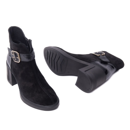 Botine dama din piele intoarsa, Dogati 9755, negru - Img 3