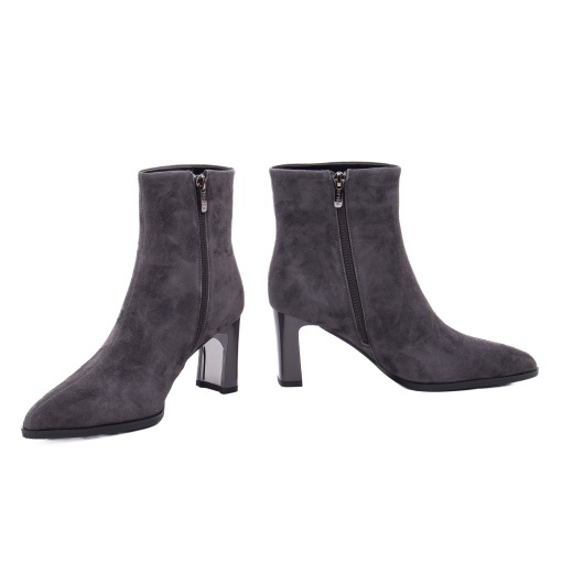 Botine dama din piele intoarsa, Epica 1K390003A 51-I, gri inchis - Img 3