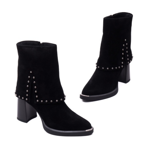 Botine dama din piele intoarsa, Epica 3V1244-S791-G6 negru antilopa - Img 2