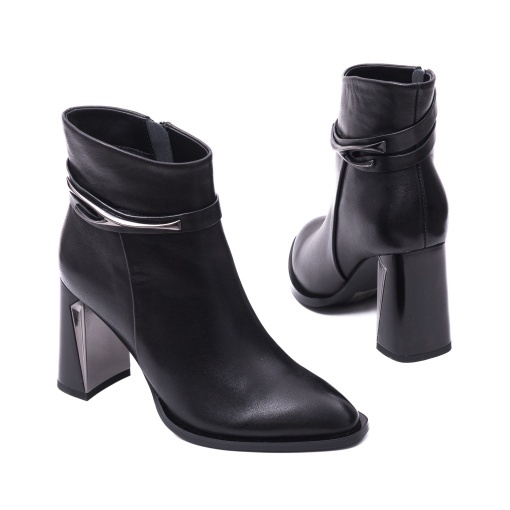 Botine dama din piele naturala, Epica, JIJI70040B 01-N, negru - Img 3