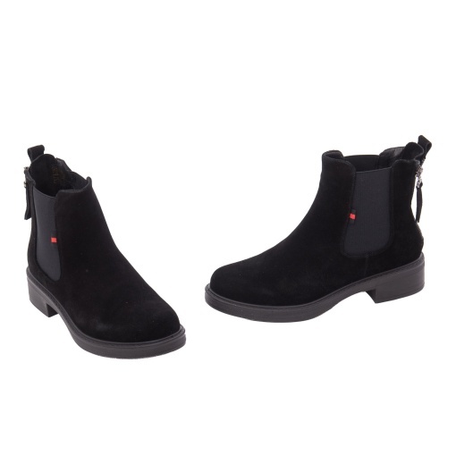 Botine dama din piele naturala intoarsa, PASS Collection 1M550006A 01-I, negru - Img 2
