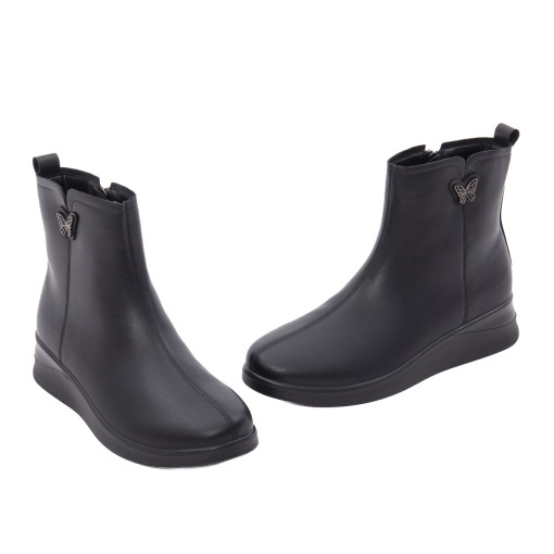 Botine dama din piele naturala, PASS Collection 1HJ90011B 01-N, negru - Img 2