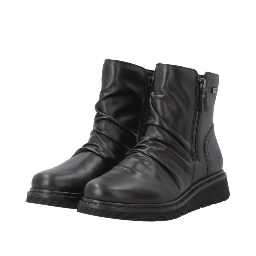 Botine dama din piele naturala, Remonte D3981-00, negru - Img 4