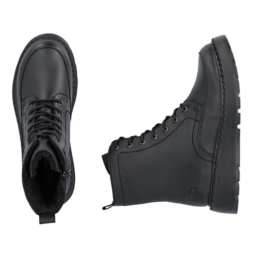 Botine dama din piele naturala, Rieker 70410-00, negru - Img 9