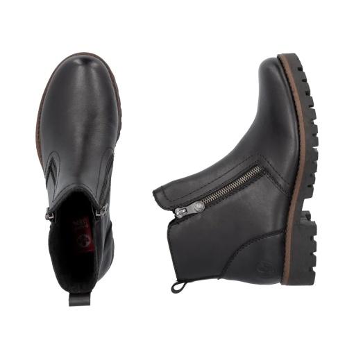 Botine dama din piele naturala, Rieker 78556-00, negru - Img 9