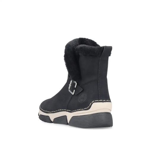 Botine dama Rieker 45966-01, negru - vedere din spate