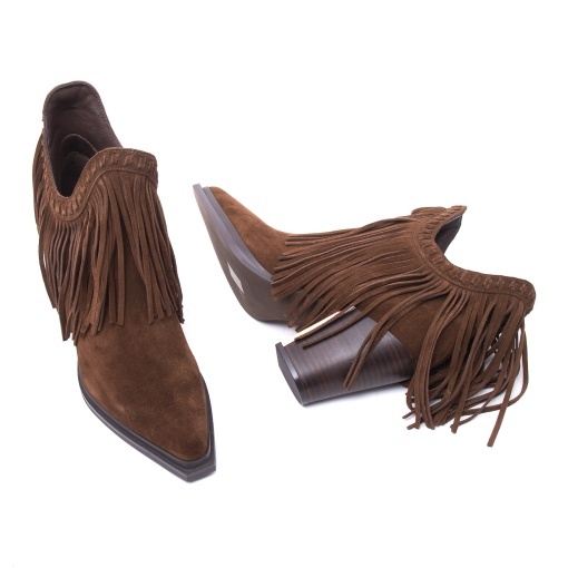 Botine elegante din piele întoarsă, ALMA EN PENA, I250710 CROSTA CAMEL - Img 5