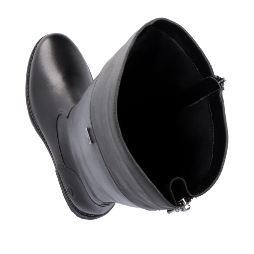 Cizme cu pulpa reglabila, piele naturala, R6581-04, negru - Img 4