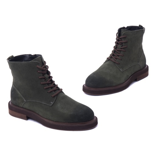 Ghete barbati din piele intoarsa, Otter, L1L170016C 40-I, kaki - Img 2