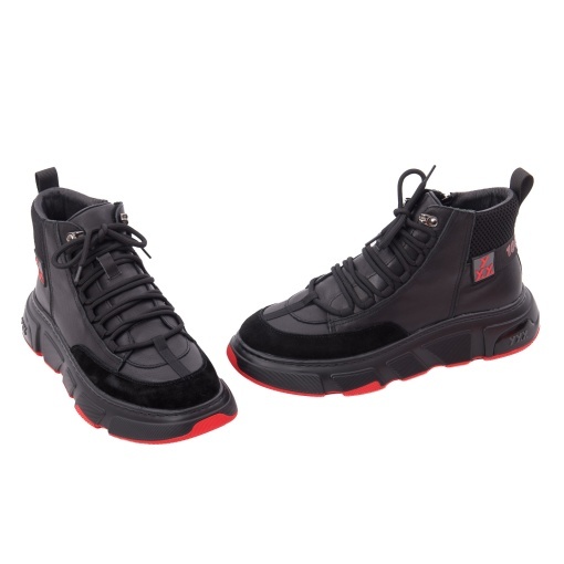 Ghete barbati din piele naturala, Gryxx 1JS90005 01-N, negru - Img 2