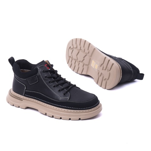 Ghete barbati din piele naturala, Otter, E6E670008A 01-N, negru - Img 4