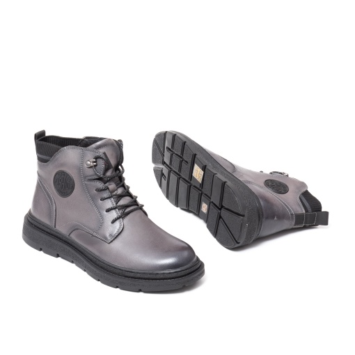 Ghete barbati piele, E6E630001B 14-N, gri - Img 5