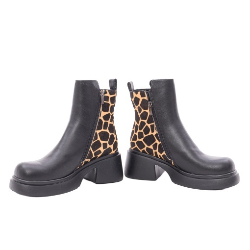 Ghete dama din piele naturala, Gryxx 31841-0113-T373J 01-N, negru - Img 3