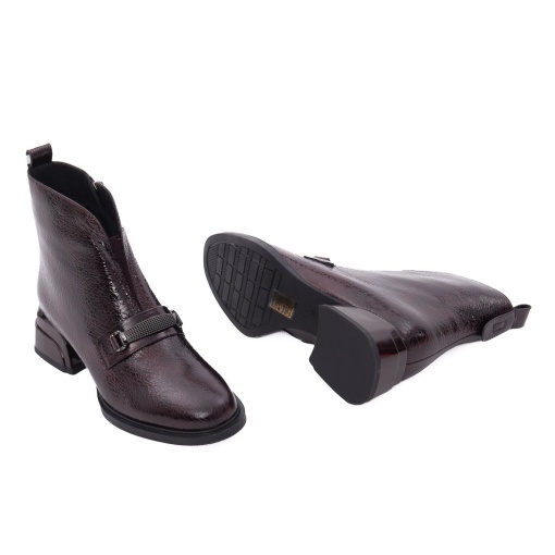 Ghete dama din piele naturala lacuita, Epica 3B317-A801-YP1828B 23-L, bordo - Img 3