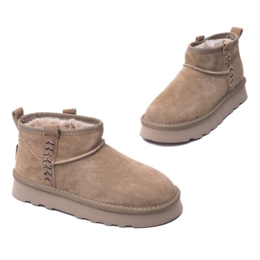 Ghete dama imblanite din piele intoarsa, O-JOO, BRITNEY OL52500A, taupe - Img 4