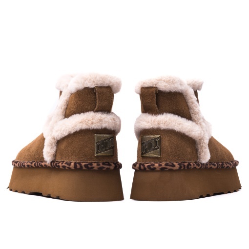 Ghete dama imblanite din piele intoarsa, O-JOO, GWEN OL52502A, tobacco - Img 8