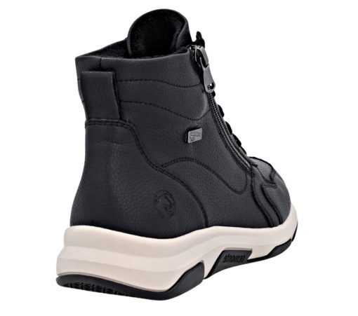 Ghete sport damă Remonte D1S71-00 din piele naturală, negre, cu fermoar - Img 3