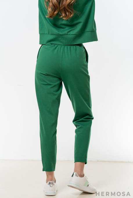 Pantaloni de Trening Adelyn din Tricot Verde - Img 5