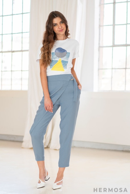 Pantaloni Zasha Bleu - Img 3