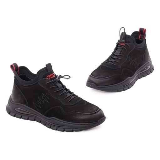 Pantofi barbati casual din piele naturala nabuc, Otter 1CJ30010A 01-2, negru - Img 2