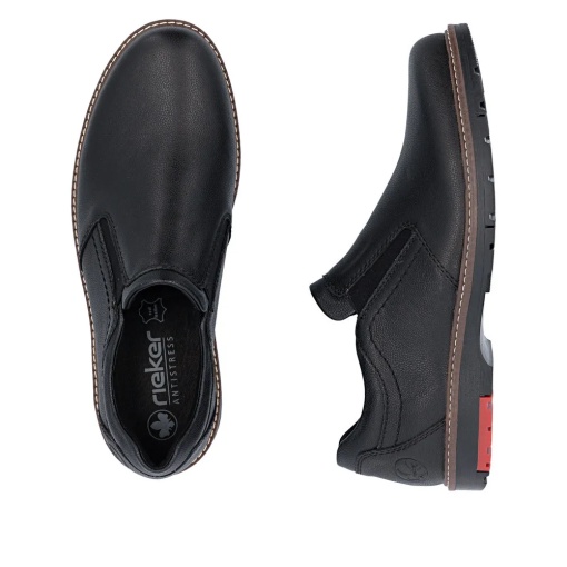 Pantofi barbati casual din piele naturala, Rieker 10558-00, negru - Img 9