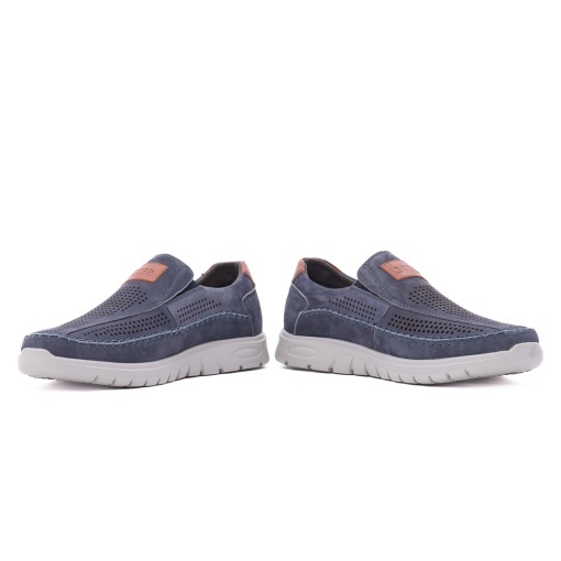 Pantofi barbati de vara din piele naturala nabuc, Otter 85DT80006A 42-2, bleumarin - Img 5