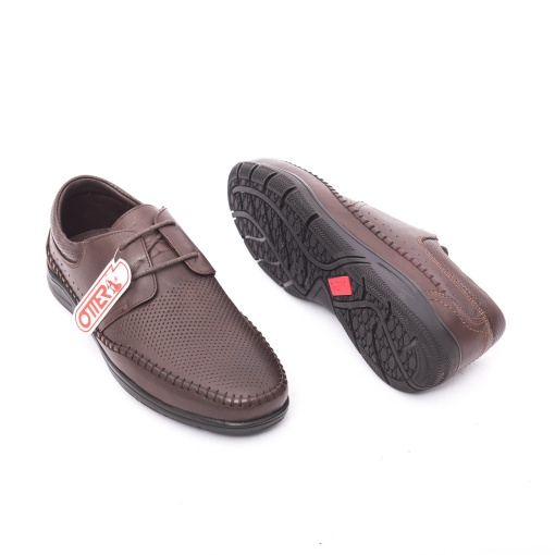 Pantofi bărbați Otter OTA 11 C4-N din piele naturală perforată, maro - Img 3