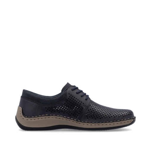 Pantofi Bărbați Rieker 05213-14 din Piele Naturală Perforată Bleumarin - Img 4
