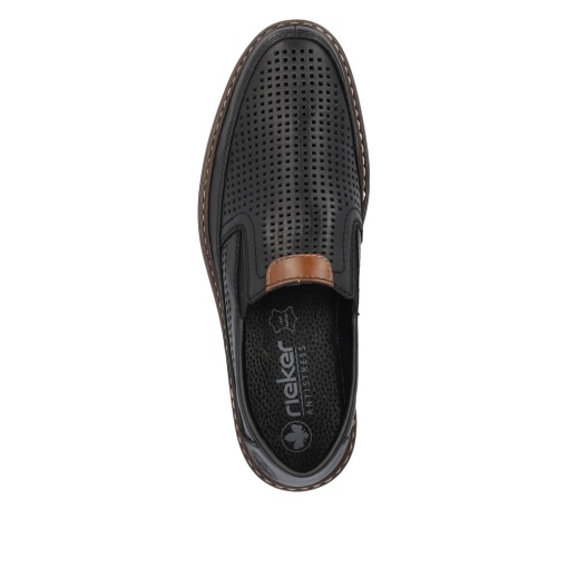 Pantofi Bărbați Rieker 13459-00 Negru – Piele Naturală Perforată - Img 5