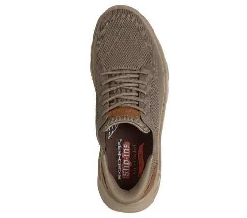 Pantofi barbati sport din material textil, Skechers ARCH FIT GARZA-OCTAV 205700 KHK KHAKI, kaki - Img 3