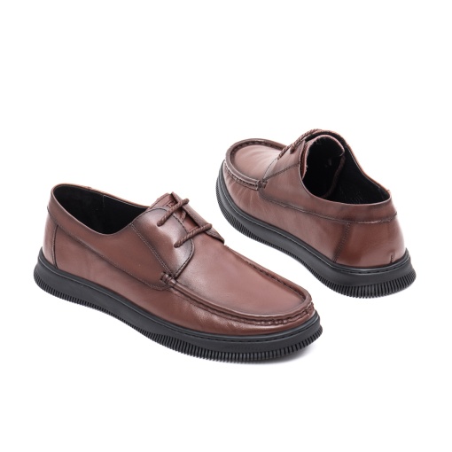 Pantofi casual, piele naturala, E6E600038B 02-N, maro - Img 3