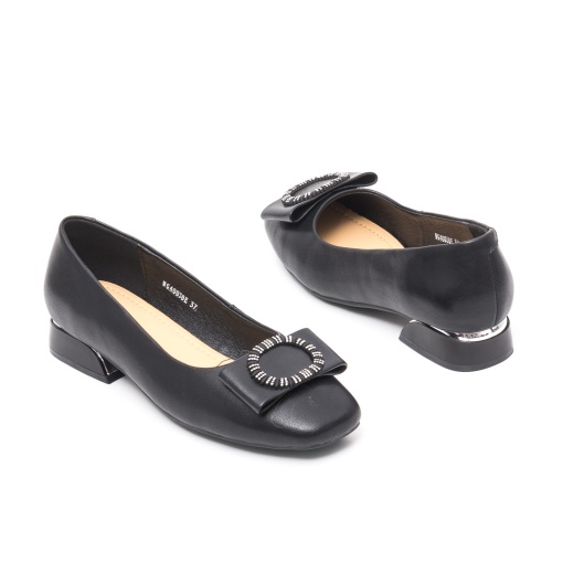 Pantofi cu toc mic, piele naturala, 7OWG40038E 01-N, negru - Img 6
