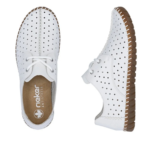 Pantofi dama casual din piele naturala, Rieker M2801-80, alb - Img 10