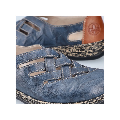 Pantofi dama casual, Rieker 46369-12 din piele naturala, bleumarin - Img 7